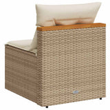 vidaXL Tuinbanken 2 st zonder armleuning met kussens poly rattan zwart