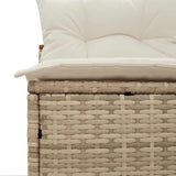vidaXL Tuinbanken 2 st zonder armleuning met kussens poly rattan zwart