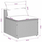 vidaXL Tuinbanken 2 st zonder armleuning met kussens poly rattan zwart