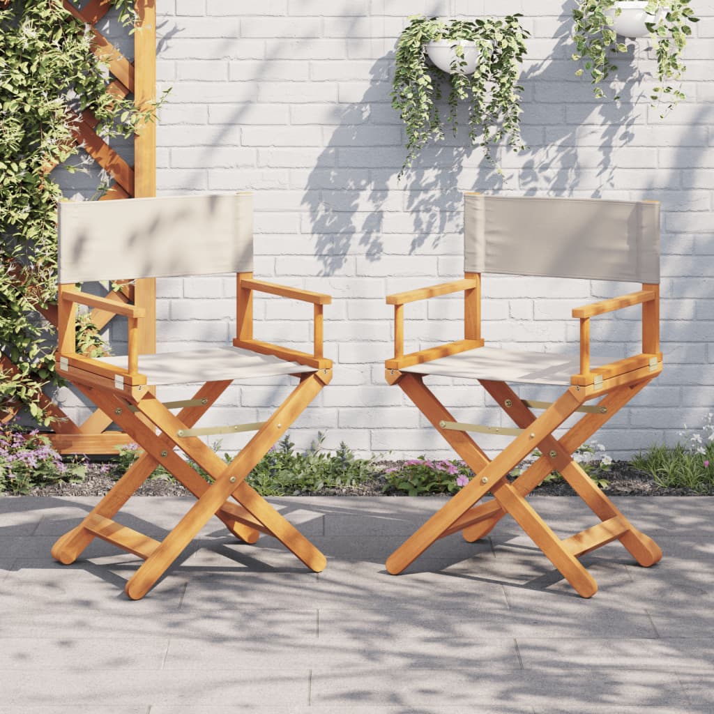 vidaXL Tuinstoelen 4 st inklapbaar stof crèmewit