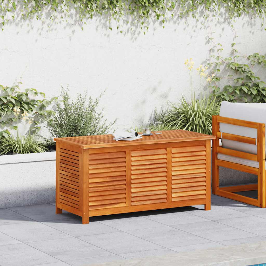 vidaXL Garden Storage Box with Louvered Slats 60x50x56 cm Solid Acacia Wood