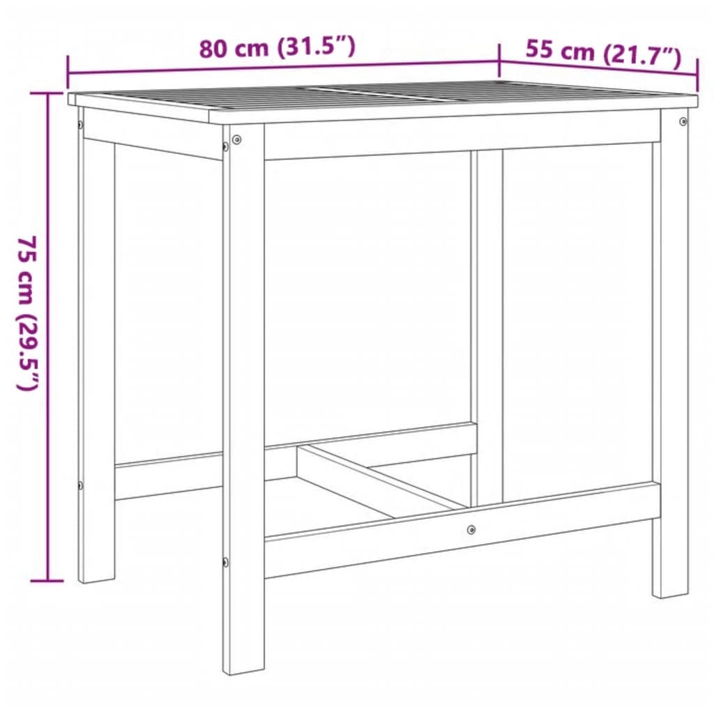 vidaXL 3-delige Balkonset massief acaciahout