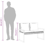 vidaXL 4-delige Loungeset met kussens poly rattan zwart