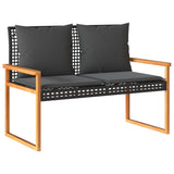 vidaXL 4-delige Loungeset met kussens poly rattan zwart