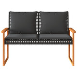 vidaXL 4-delige Loungeset met kussens poly rattan zwart