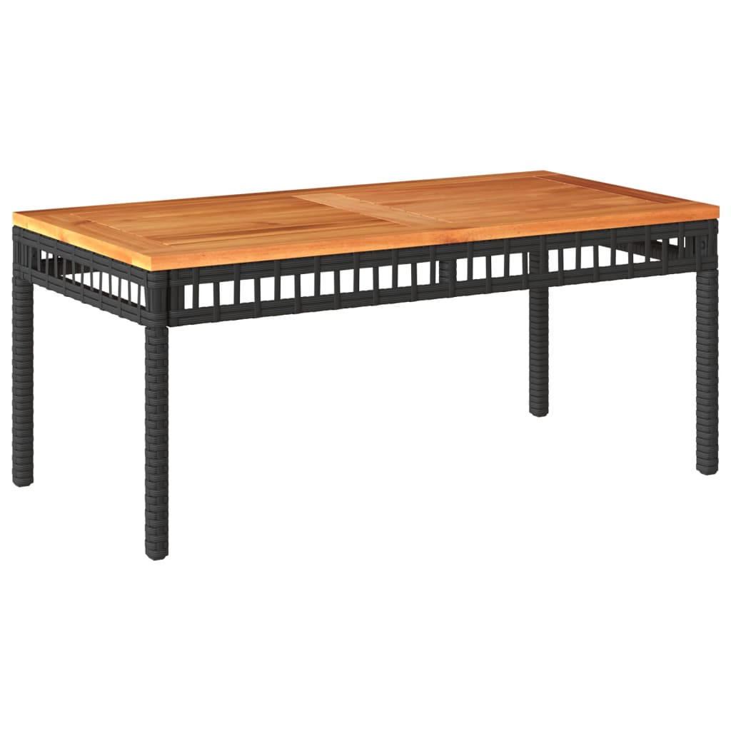 vidaXL 4-delige Loungeset met kussens poly rattan zwart