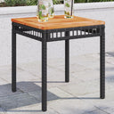 vidaXL Tuintafel 38x38x42 cm poly rattan en acaciahout zwart