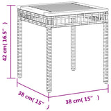 vidaXL Tuintafel 38x38x42 cm poly rattan en acaciahout zwart
