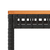 vidaXL Tuintafel 38x38x42 cm poly rattan en acaciahout zwart
