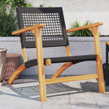 vidaXL 3-delige Bistroset poly rattan en massief acaciahout zwart