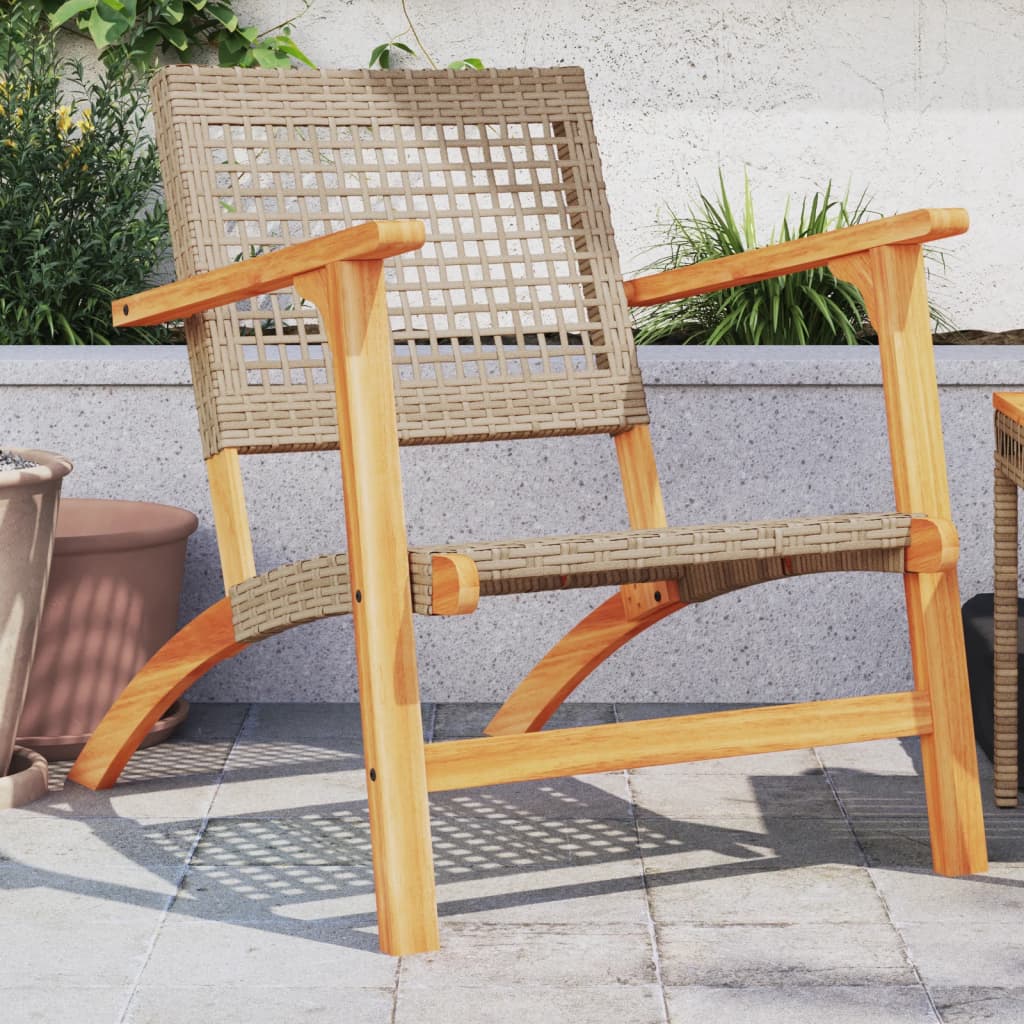 vidaXL 3-delige Bistroset poly rattan en massief acaciahout zwart