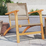 vidaXL 3-delige Bistroset poly rattan en massief acaciahout zwart