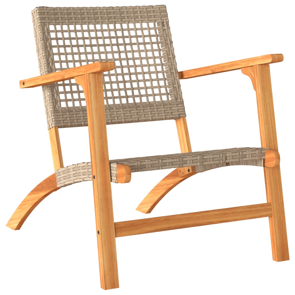 vidaXL 3-delige Bistroset poly rattan en massief acaciahout zwart