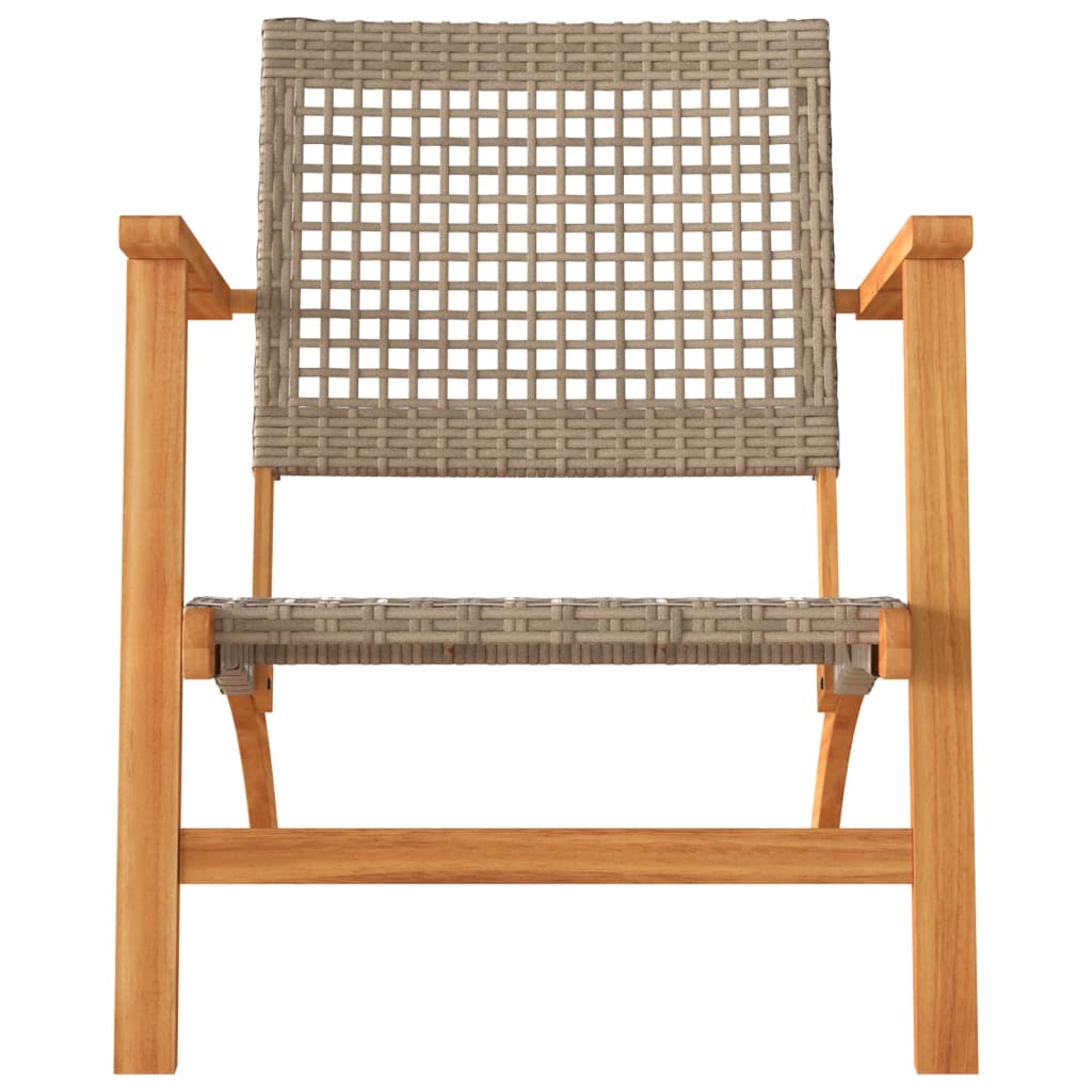 vidaXL 3-delige Bistroset poly rattan en massief acaciahout zwart