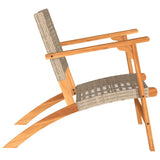 vidaXL 3-delige Bistroset poly rattan en massief acaciahout zwart