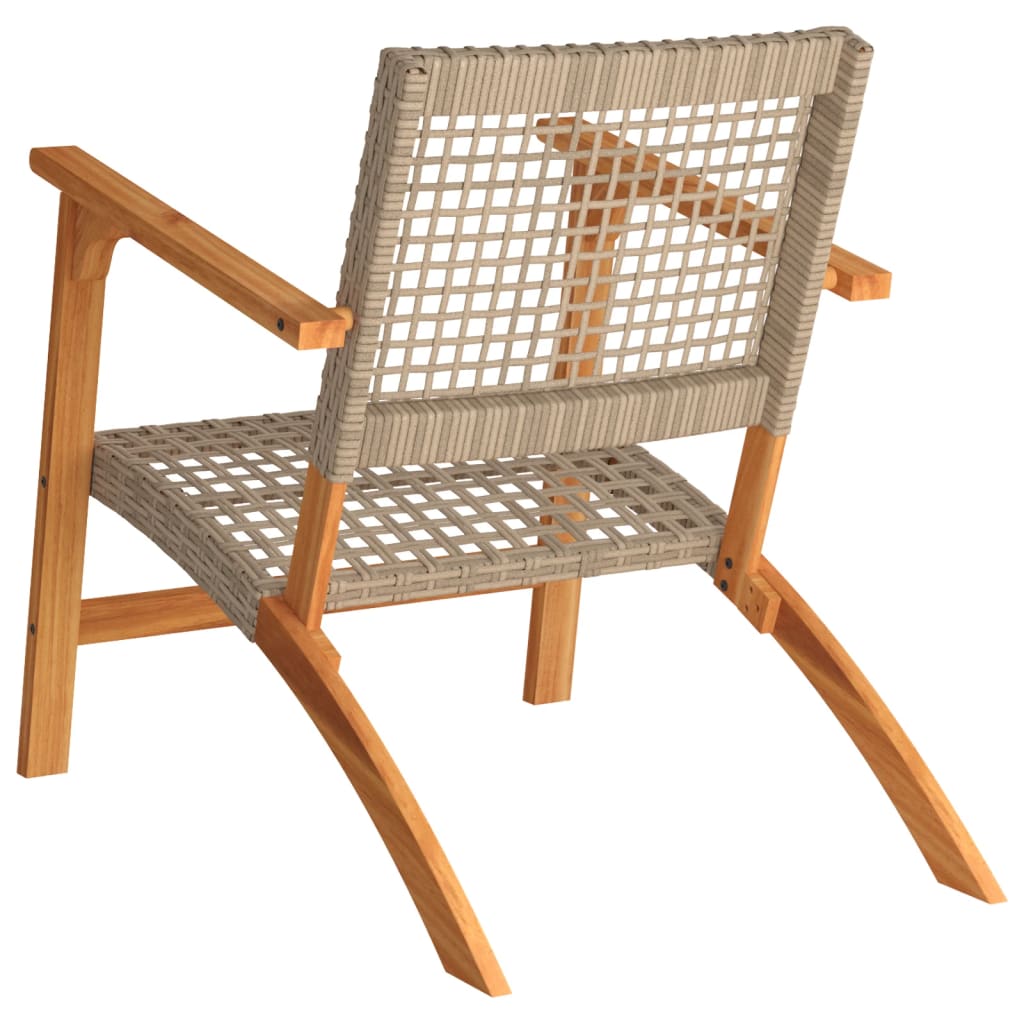 vidaXL 3-delige Bistroset poly rattan en massief acaciahout zwart
