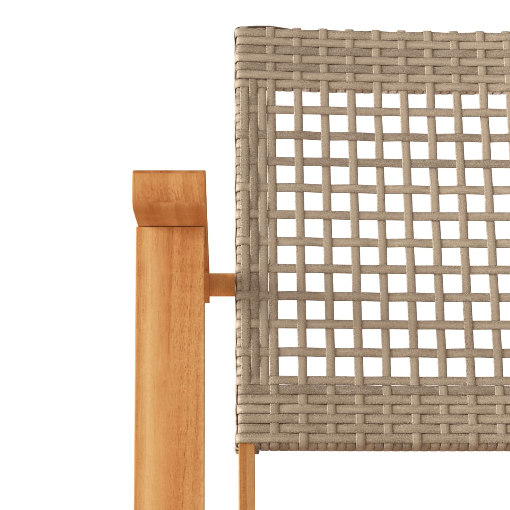 vidaXL 3-delige Bistroset poly rattan en massief acaciahout zwart