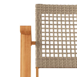 vidaXL 3-delige Bistroset poly rattan en massief acaciahout zwart