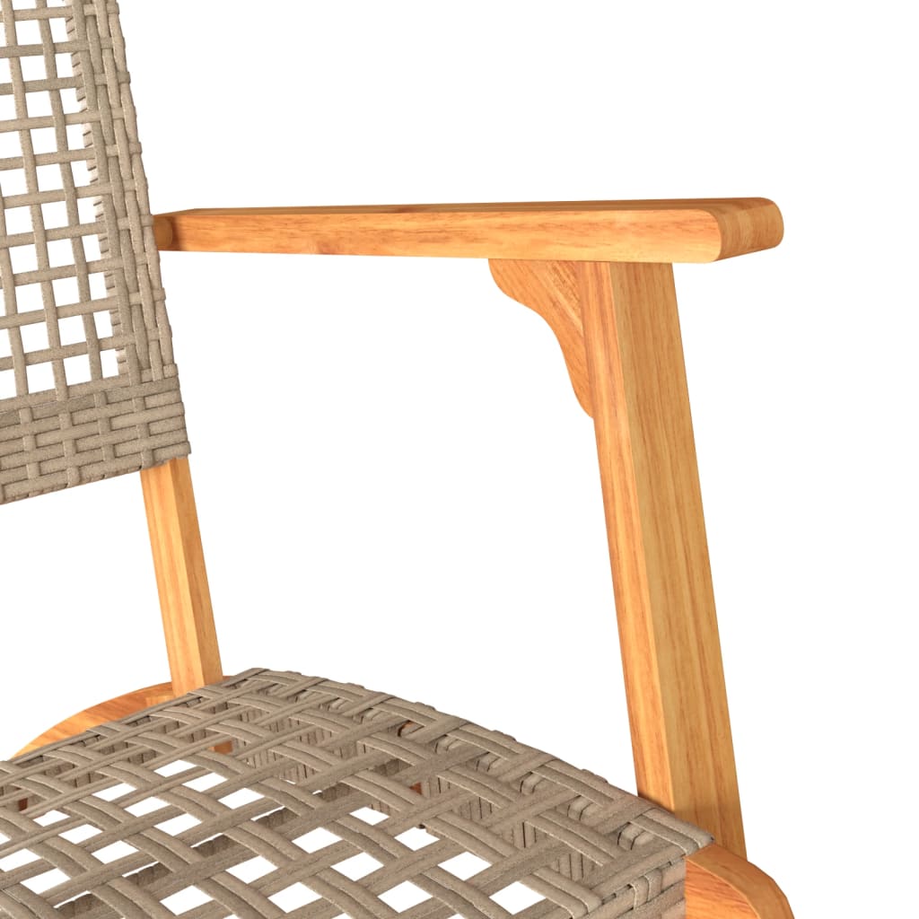 vidaXL 3-delige Bistroset poly rattan en massief acaciahout zwart