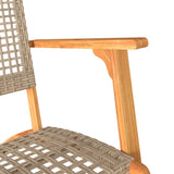 vidaXL 3-delige Bistroset poly rattan en massief acaciahout zwart