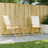 vidaXL Tuinstoelen 4 st inklapbaar met kussens bamboe crèmewit