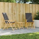 vidaXL Tuinstoelen 4 st inklapbaar met kussens bamboe crèmewit