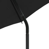 vidaXL Tuinbank 2-zits met parasol en voetenbanken poly rattan zwart