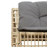 vidaXL Tuinbank met kussens en voetensteun L-vormig poly rattan zwart