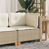 vidaXL Tuinhoekbank met kussens poly rattan zwart