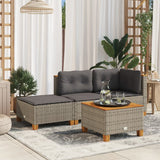 vidaXL Tuinkruk met kussen 63,5x56x32 cm poly rattan zwart