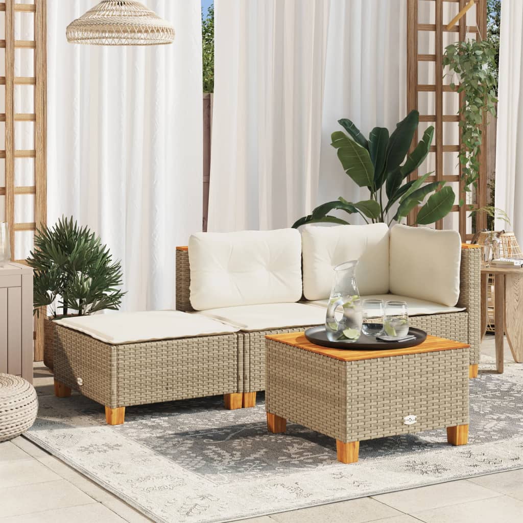 vidaXL Tuinkruk met kussen 63,5x56x32 cm poly rattan zwart
