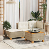 vidaXL Tuinkruk met kussen 63,5x56x32 cm poly rattan zwart