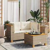 vidaXL Tuinhoekbank met kussens poly rattan zwart