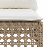 vidaXL Tuinhoekbank met kussens poly rattan zwart