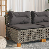 vidaXL Tuinhoekbank met kussens poly rattan zwart