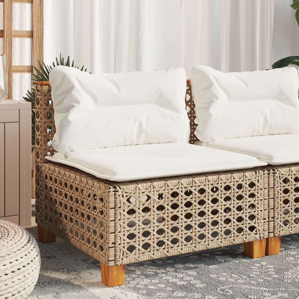 vidaXL Tuinhoekbank met kussens poly rattan zwart