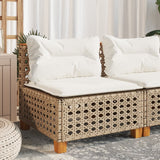 vidaXL Tuinhoekbank met kussens poly rattan zwart