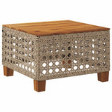 vidaXL Tuintafel 55x55x36 cm poly rattan en acaciahout zwart