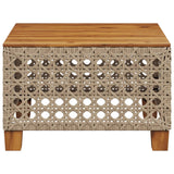 vidaXL Tuintafel 55x55x36 cm poly rattan en acaciahout zwart