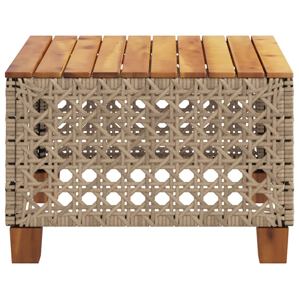 vidaXL Tuintafel 55x55x36 cm poly rattan en acaciahout zwart