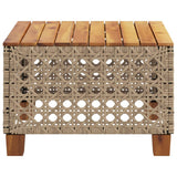 vidaXL Tuintafel 55x55x36 cm poly rattan en acaciahout zwart