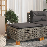 vidaXL Tuinkruk met kussen 63,5x56x32 cm poly rattan zwart