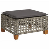 vidaXL Tuinkruk met kussen 63,5x56x32 cm poly rattan zwart