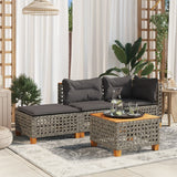 vidaXL Tuinkruk met kussen 63,5x56x32 cm poly rattan zwart