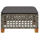vidaXL Tuinkruk met kussen 63,5x56x32 cm poly rattan zwart