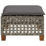 vidaXL Tuinkruk met kussen 63,5x56x32 cm poly rattan zwart