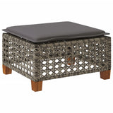 vidaXL Tuinkruk met kussen 63,5x56x32 cm poly rattan zwart