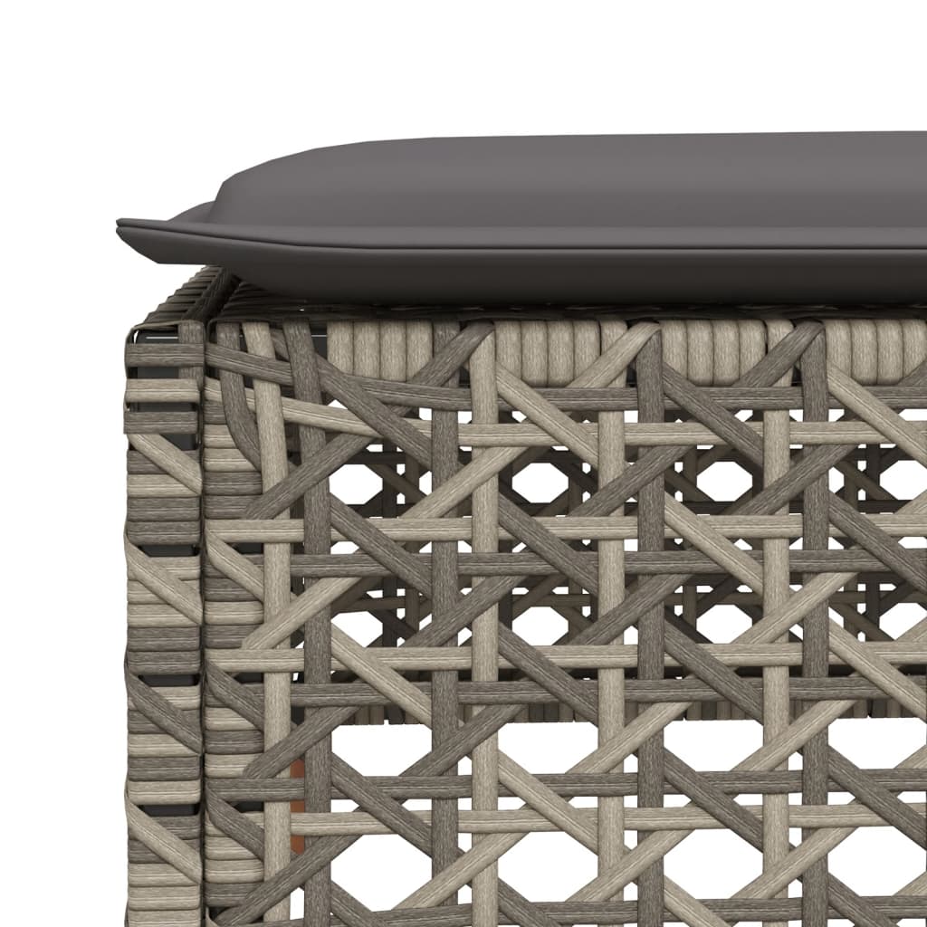 vidaXL Tuinkruk met kussen 63,5x56x32 cm poly rattan zwart