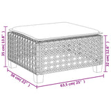 vidaXL Tuinkruk met kussen 63,5x56x32 cm poly rattan zwart