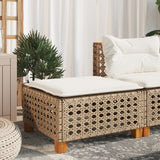 vidaXL Tuinkruk met kussen 63,5x56x32 cm poly rattan zwart